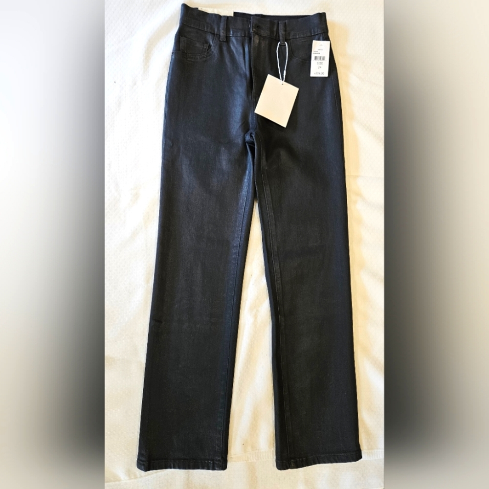 DL1961 Patti straight high‎ rise vintage ankle size 24 dark grey/black snakeskin